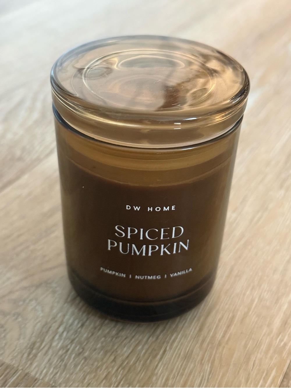 New DW Home Spiced Pumpkin Scented Candle Glass Jar Fall Accent Mini